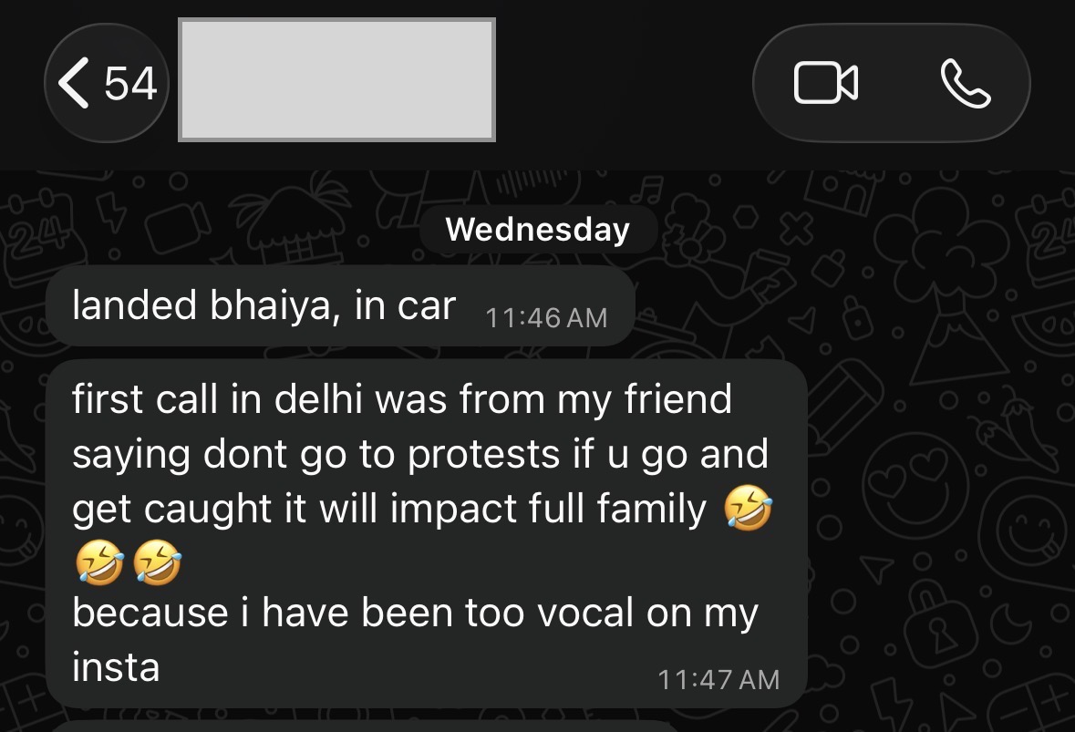 Younger Sister's message about staying away from the protest