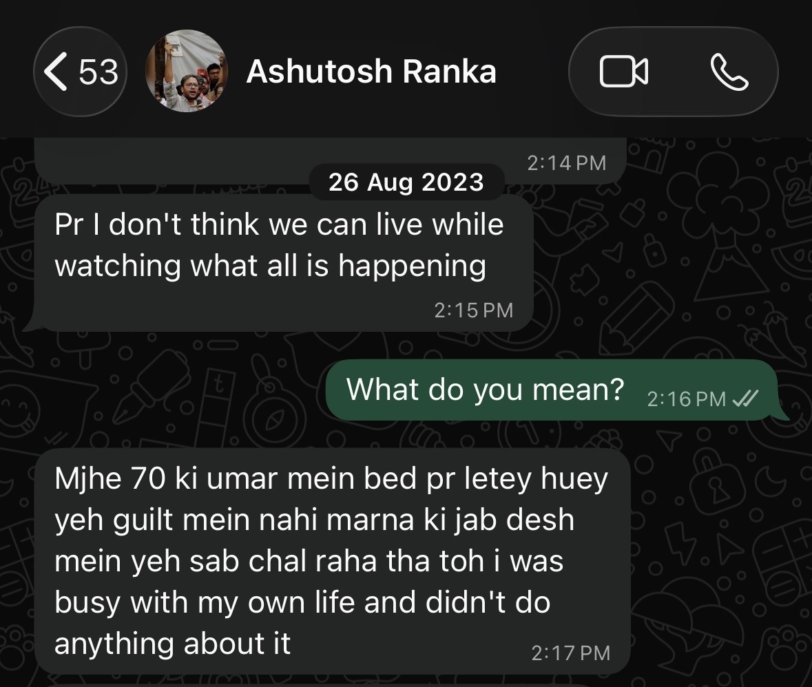 WhatsApp conversation, part 2